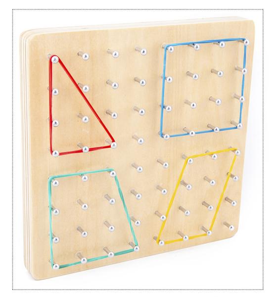 Auxílio de ensino de aprendizagem de madeira de Montessori dos brinquedos do prego 16.5cm do laço