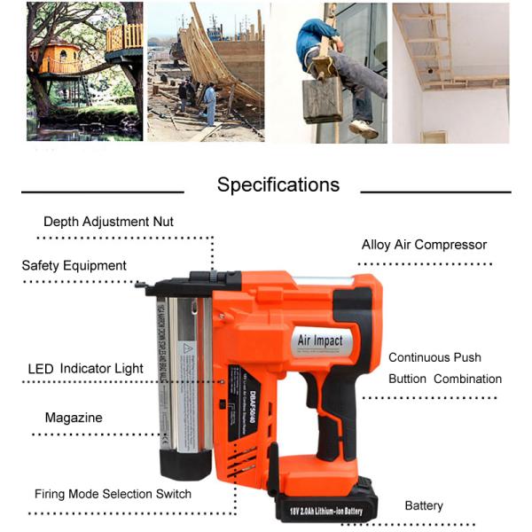 Versatile 18V Brad Nail Gun Pneumatic Gun Nails Stapler for Various Applications