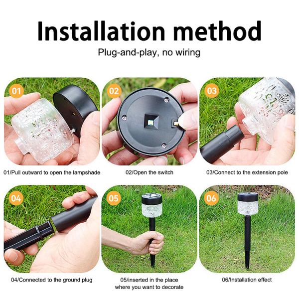 RGB Colorful Projection Solar Lawn Light Waterproof Decorative Light