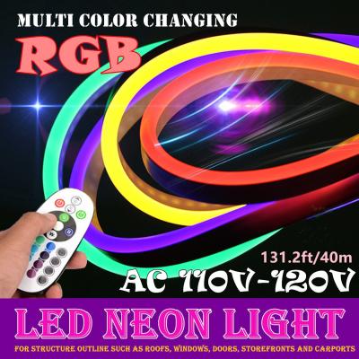 C.A. de néon brilhante super 110 do cabo flexível do diodo emissor de luz do RGB - tensão de entrada 120V 50M/rolo