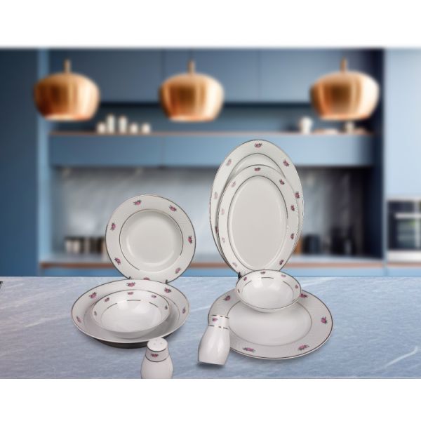 35pcs superwhite porcelain dinning set  with gold patterm