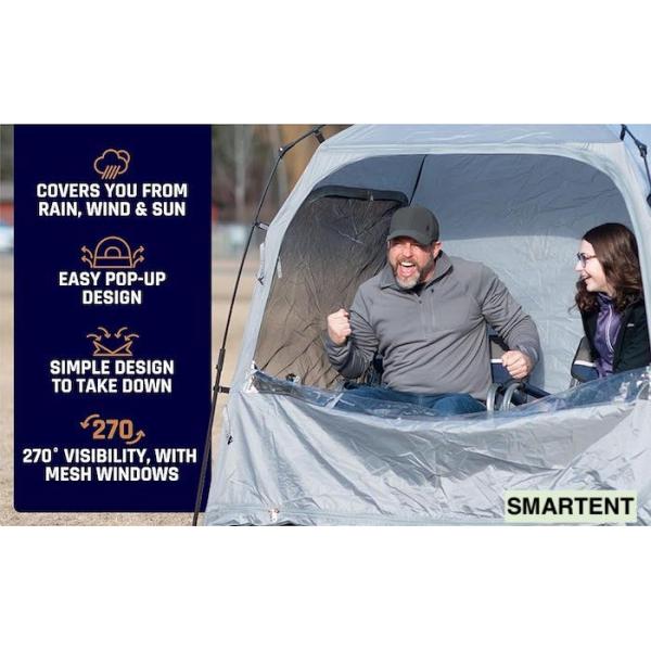 157*130*188CM 4-Person Automatic Fiberglass Frame Grey Polyester Pop Up Sports Tent Waterproof Single Layer Easy Set Up