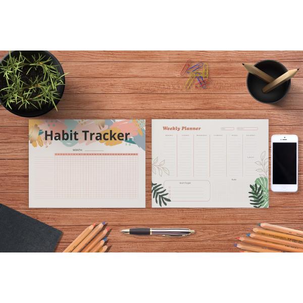 Couverture en papier Agenda d'objectifs non daté quotidien mensuel annuel journal spirale planificateur habitude tracker