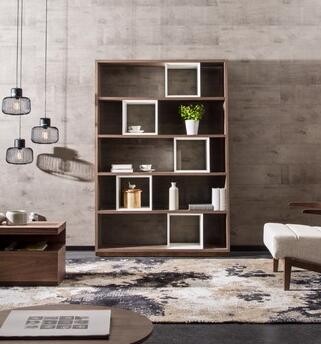 Latest Furniture Wooden With Glass Doors Models Bookcase European Style KSL-BK006/7