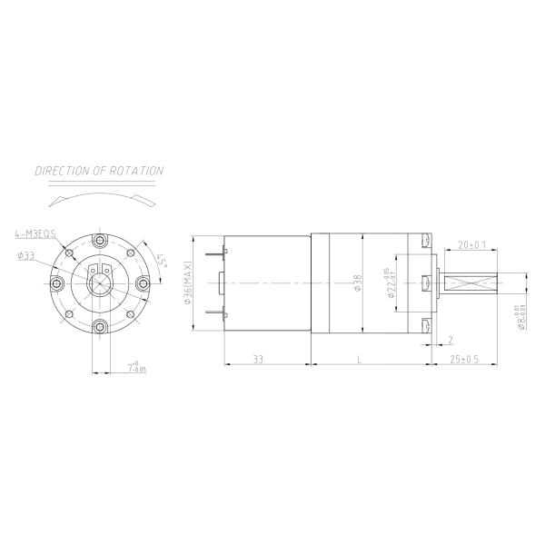 90kg.Cm 24V 12V DC Motor High Torque 3000 Rpm Speed Adjustable