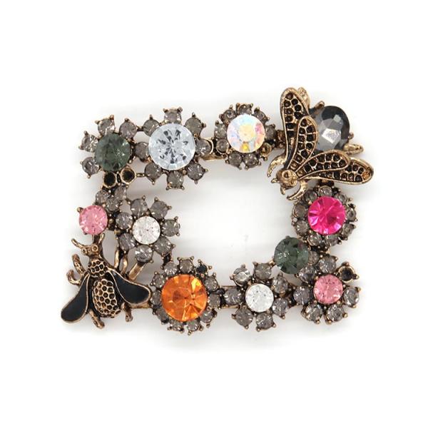 Bee Shape Popular Crystal Shoe Buckles 65mm*50mm Size Fashion Style