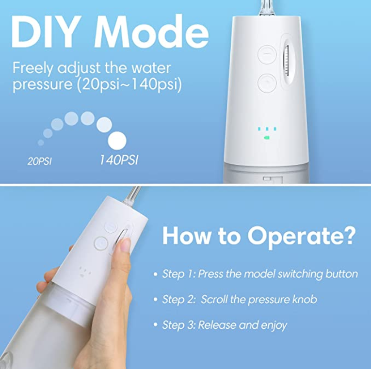 Вода Flosser на открытом воздухе батареи OEM использующая энергию делает подгонянный поручать водостойким USB