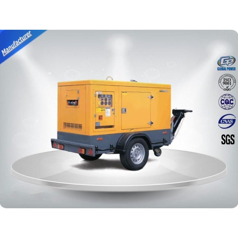 Brushless Portable Mobile Generators Trailer Mounted Class H Insulation