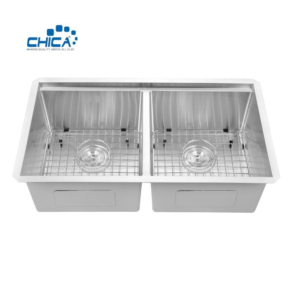 32.75x19x10 stainless steel 304 double bowl  kitchen sinks quality control procedure stainless steel kitchen sink