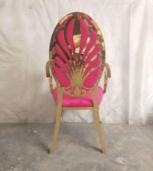 Royal Banquet Reception Stackable Stainless Steel frame wedding chair Dining chair
