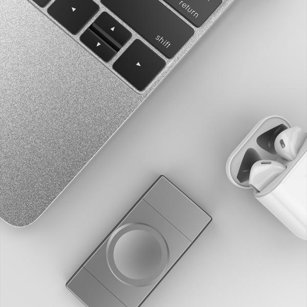 Компактный размер с двойным интерфейсом USB A & USB C Беспроводное зарядное устройство для часов Apple Watch и Samsung Watch