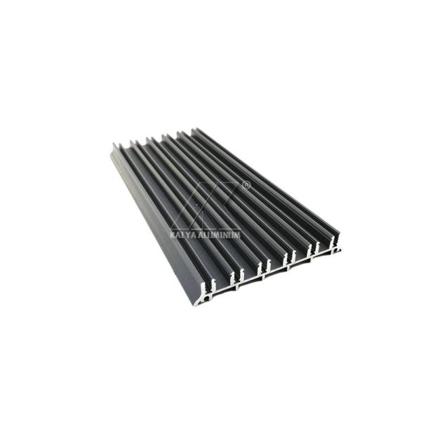 Alloy Sliding Door Profile Aluminium Window Extrusions Black Powder Coating