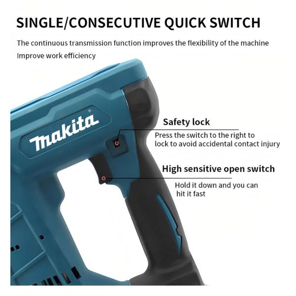 Professional 15-35mm Makita Electric Furniture Carpentry Tacker Stapler Woodworking Electric Brushless Nail Gun