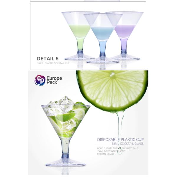Wholesale disposable PS plastic 138ml cocktail cup for party wedding