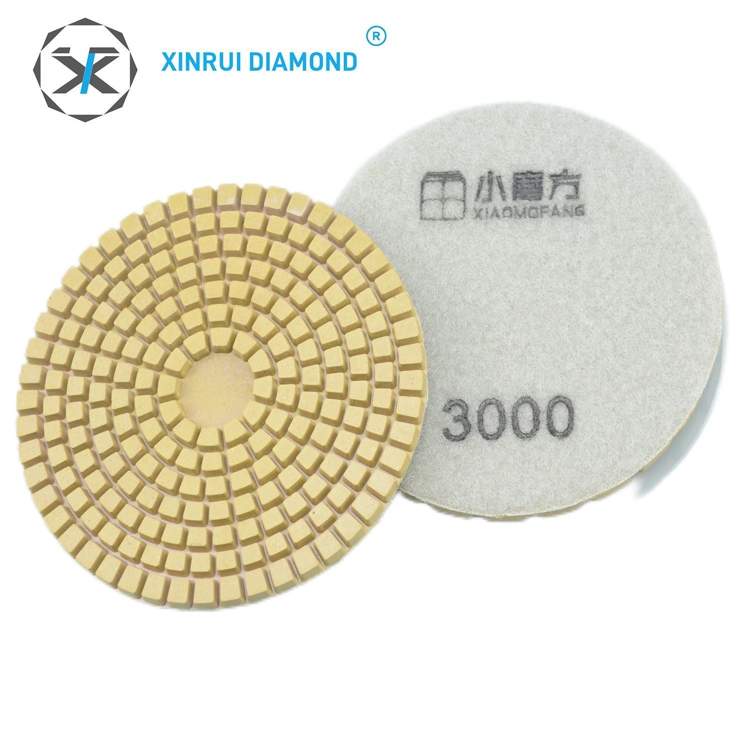 Xr 3-Step Diamond Polishing Pad Wet Polishing Grain Size 50 -3000 For Stone Polishing