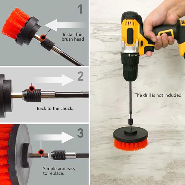 11pcs Electric Bathroom Drill Brush Kit 310g Multipurpose