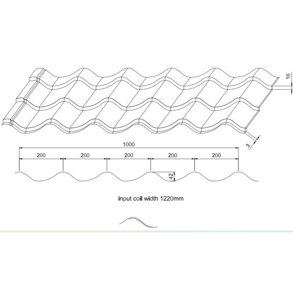 Máquina de laminado de paneles de techo de azulejos vidriados