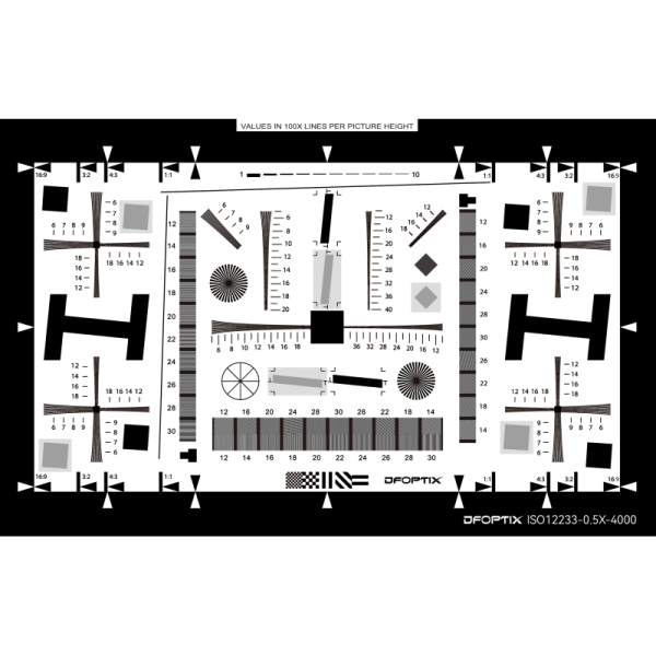Enhanced Resolution Test Chart ISO12233 4000 Lines For High Precision Imaging