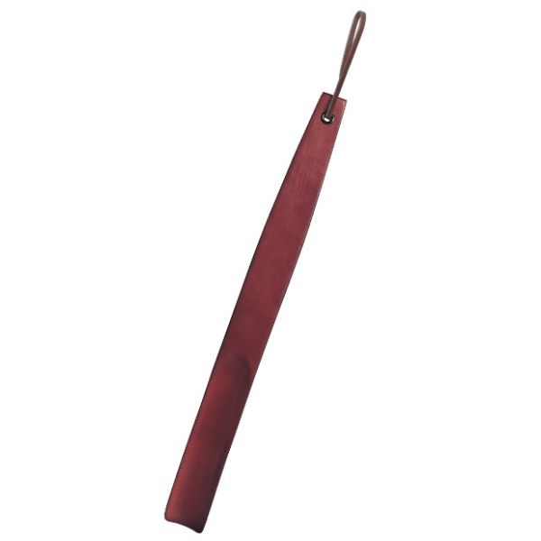 High Quality Durable Hotel Shoe Helper Aubergine Wood Shoe Horn Custom Logo