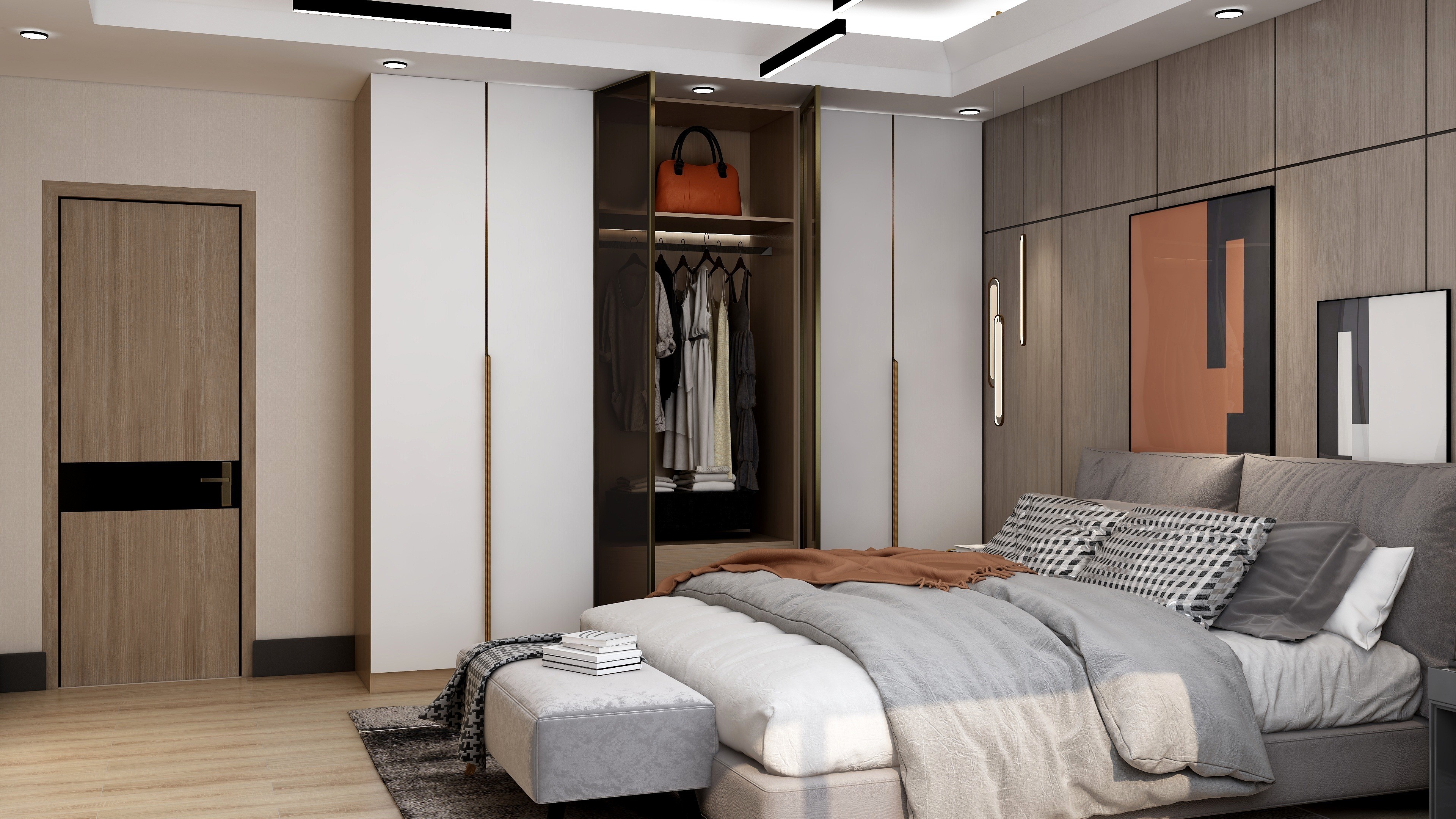 Moisture Resistance Bedroom Wardrobe Closets for Home Villa Hotel Apartment High End