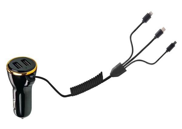 Dual USB Ports 5V 2.4A Universal Phone Charger 3 In 1 Phone Charger