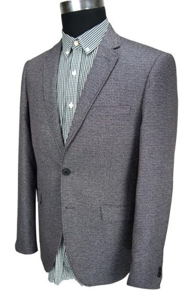 Two Buttons Male Blazer Jackets Slim Fit Grey Business Windproof Custom Size