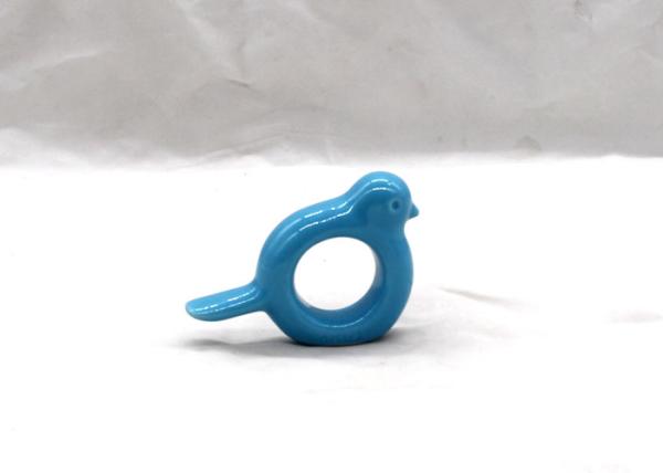 Color Customized Ceramic Napkin Holder Animal Design Ceramic Napkin Ring Set
