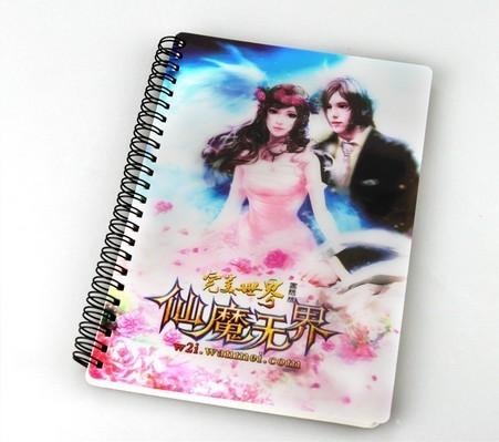 PLASTIC LENTICULAR custom A variety of 3D coil notebooks pp pet 3D student notebook