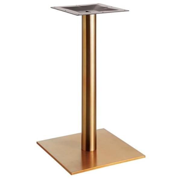 Square Stainless Steel Table Legs Bright Golden Color Dining Table Height 28''