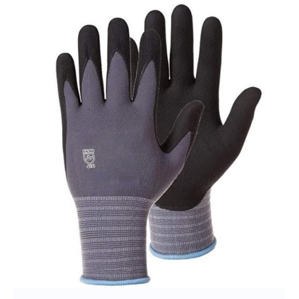 Seamless Knit Nylon Safety Work Gloves with Breathable Water Repellent and Slip Resistant Features