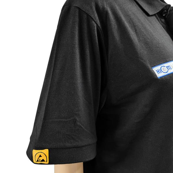 Unisex Cotton Carbon Fiber Lapel ESD Anti Static T Shirt
