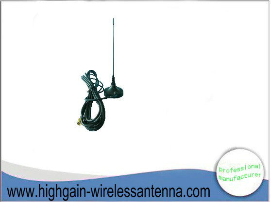 85 mm 3G System Rubber Magnetic Base Antenna Black 1920 - 2170 MHz 3 dBi For Car