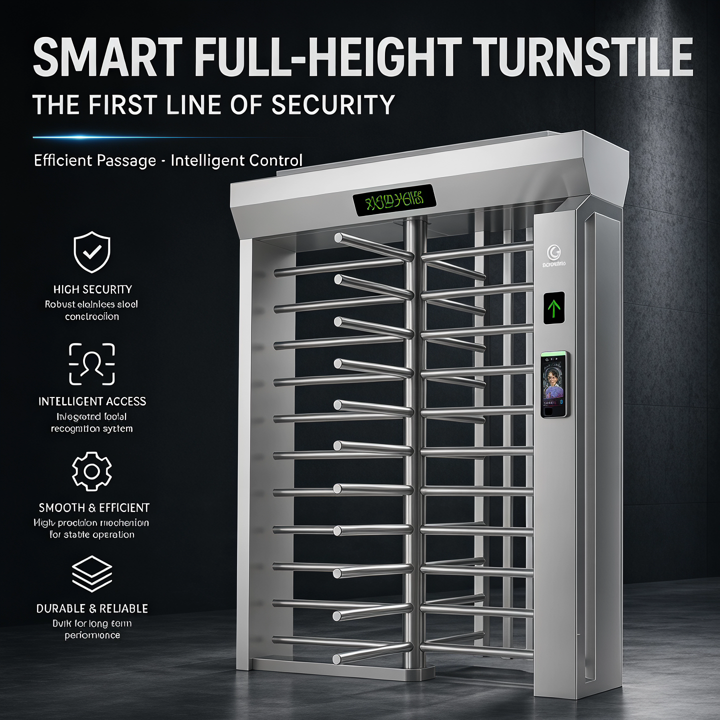 Full Height Turnstile Designed For Outdoor Use Waterproof UV Resistant And Freeze Proof