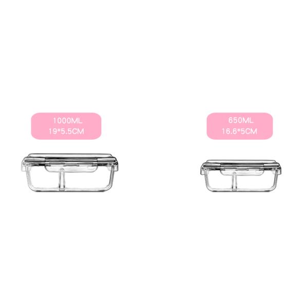 Воздухонепроницаемые запирая стеклянные контейнеры приготовления уроков еды 800ml