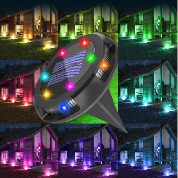 Solar Powered Disk Lights for Landscape Pathway Patio Waterproof LED Outdoor Garden