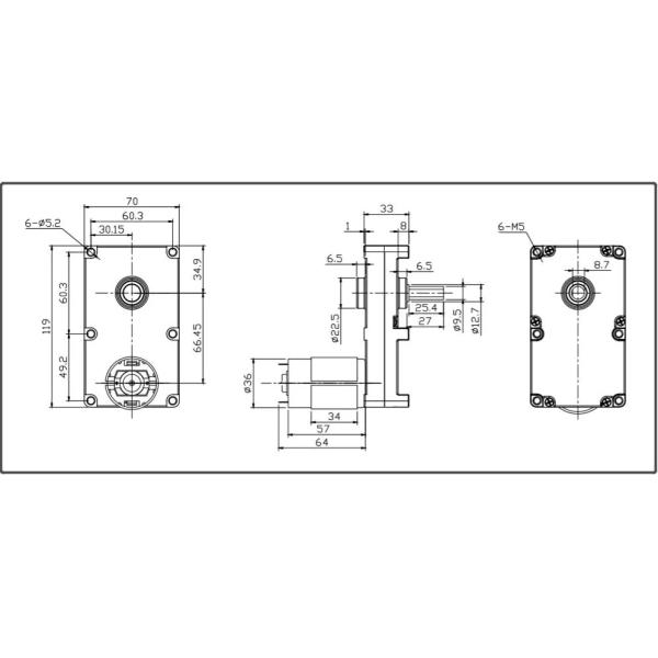 High Torque Low RPM Universal 12V DC Gear Motor Model IP 44 Protection Spur Gear Design