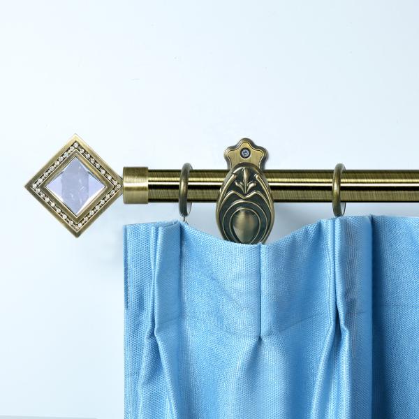 Matel 6M Pipe Curtain Rods Set Anti Brass Colour 28MM Diameter Diamond Curtain Finials