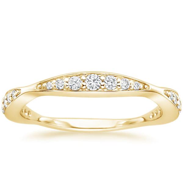Full Diamond 14K Yellow Gold Jewelry Ring 0.35ct 1.5mm-4.3mm Band Size