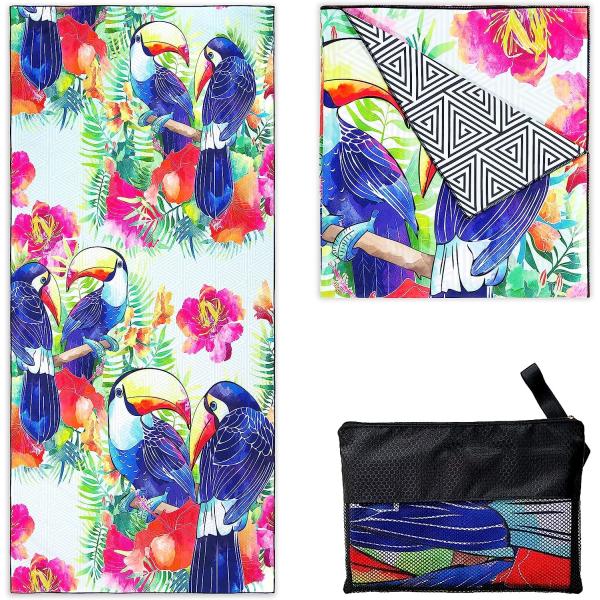 На заказ без песка переработанное плавательное полотенце из микроволокна с карманным полотенцем