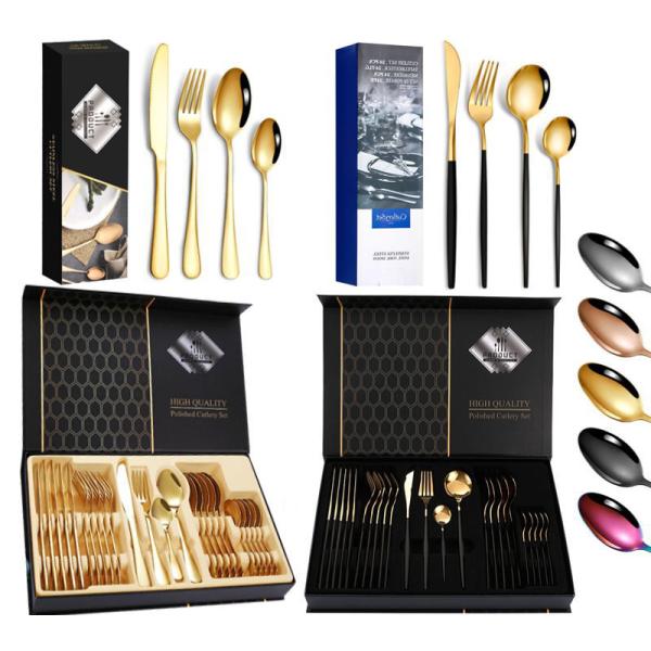 Modern Design Party Occasion Giftbox Knife Fork Spoon Set for Western Dinner