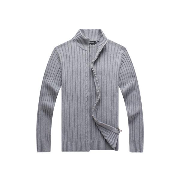 100% cotton Autumn Winter Zipper Sweater Mens Black Cardigan Sweater
