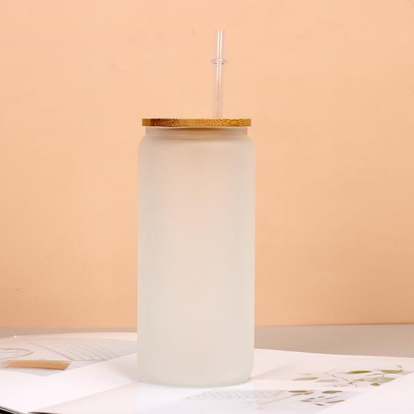 Drop Resistance Clear Glass Water Bottle Household Borosilicate Glass Coffee Tumbler With Straw Large Capacity 8*15cm Customized Acceptable