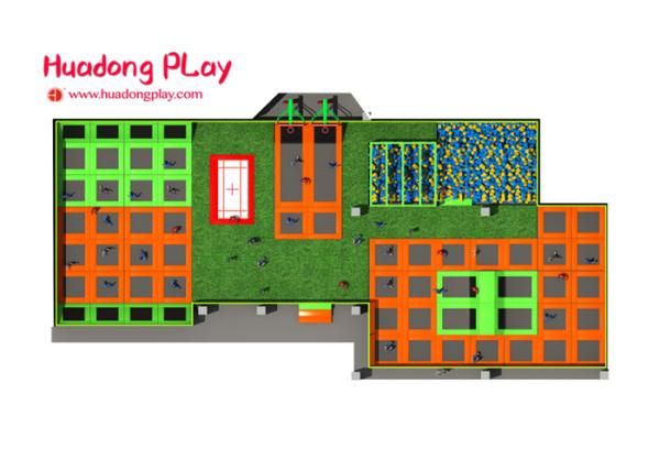 Large Size Trampoline Park Equipment , Professional Trampoline Equipment PVC Material
