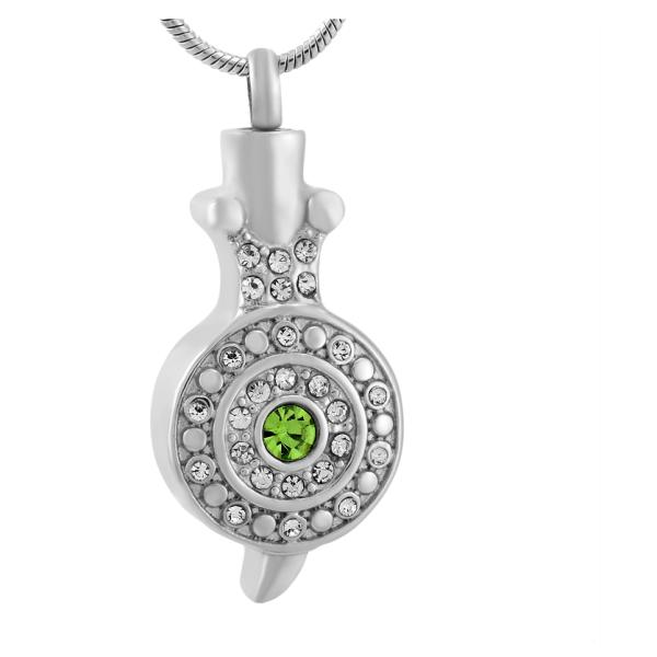 Stainless Steel Snail Crystal Round Memorial Locket Pendant Necklace for Women Girls