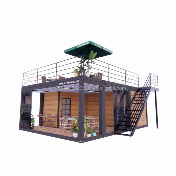 20 Foot Wooden Deluxe Garden Studio Flat Package Assembly 2 Bedroom Container Mobile House with Aluminum Alloy Windows