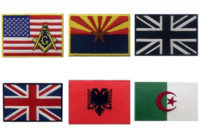 3*2 Inch American Flag Velcro Patch 120D Cotton Woven Clothing Badge