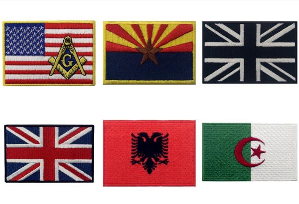 3*2 Inch American Flag Velcro Patch 120D Cotton Woven Clothing Badge