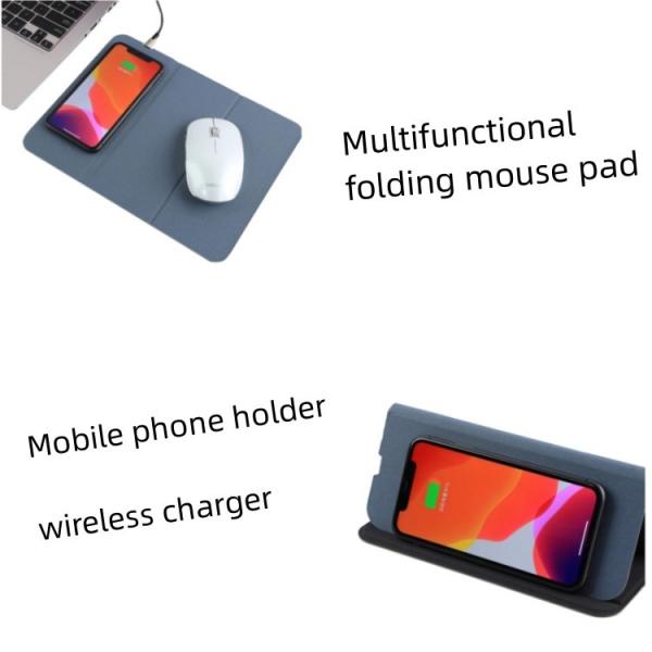 Квадрат кожи Pu коврика для мыши быстрого заряжателя многофункциональный складывая беспроводной поручая