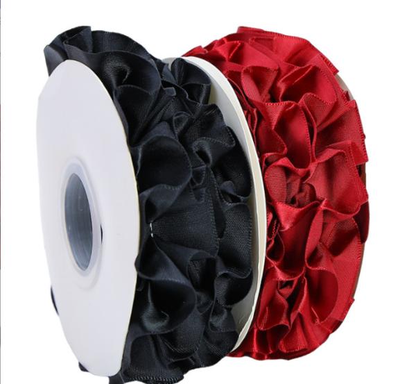 5cm/5m White Folded Pearls Bouquet Packaging Ribbon Flower Shop and Fabric Lace Edging