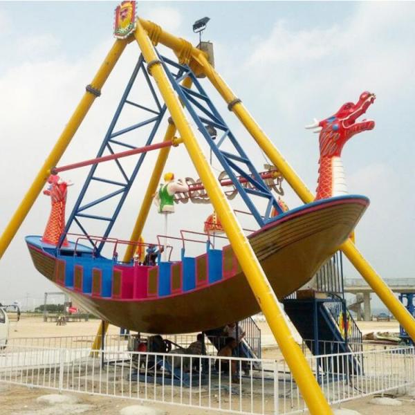 Theme Park Pirate Ship Ride , Pirate Ship Boat Ride With Dragon Decoration